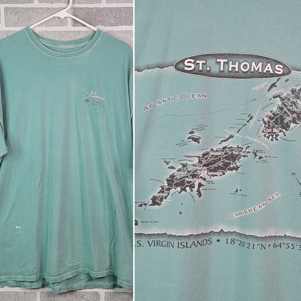 U.S. Virgin Islands St. Thomas Vintage Sun Faded Soft Cotton Tee Men's T-Shirt